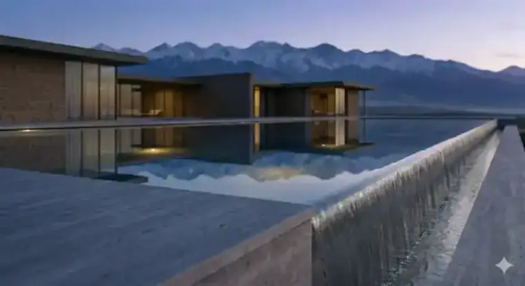 Детали отделки и геометрии переливного бассейна