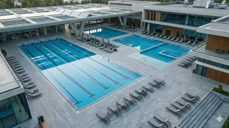 Общественный бассейн как часть коммерческого объекта